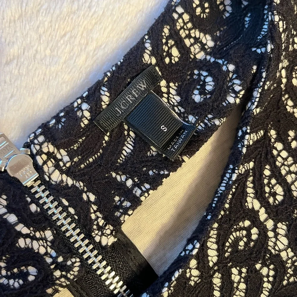 J. Crew Black and White Paisley-Style Peplum Blouse